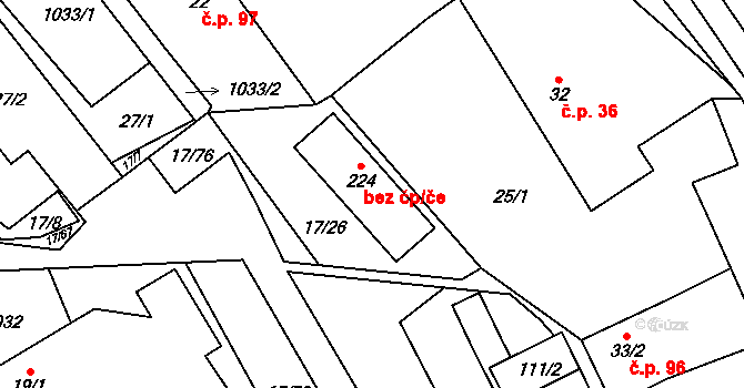 Oselce 47034271 na parcele st. 224 v KÚ Oselce, Katastrální mapa