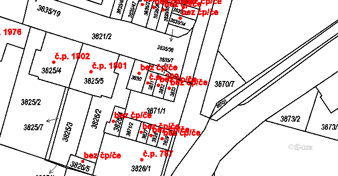 Litoměřice 47610271 na parcele st. 3833 v KÚ Litoměřice, Katastrální mapa