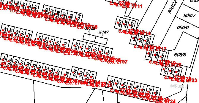 Podlesí 2796, Havířov na parcele st. 3118 v KÚ Bludovice, Katastrální mapa