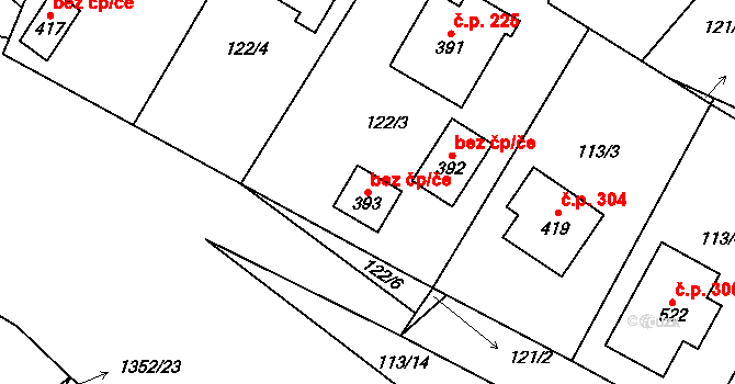 Želiv 48408271 na parcele st. 393 v KÚ Želiv, Katastrální mapa