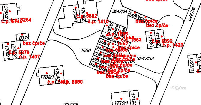 Zlín 49502271 na parcele st. 3785/3 v KÚ Zlín, Katastrální mapa