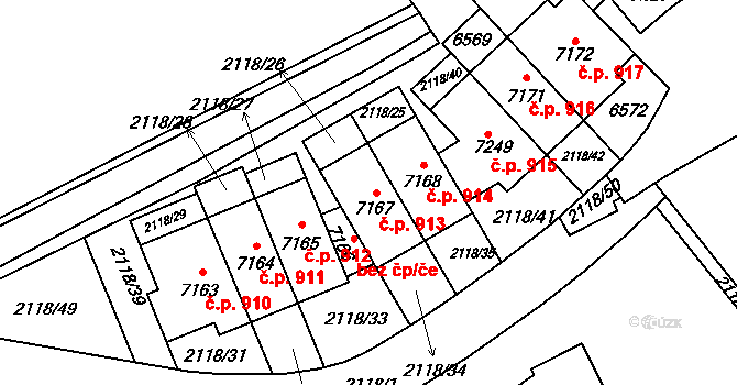 Beroun-Závodí 913, Beroun na parcele st. 7167 v KÚ Beroun, Katastrální mapa