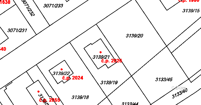 Hlučín 2026 na parcele st. 3139/21 v KÚ Hlučín, Katastrální mapa