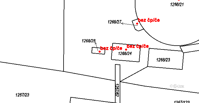 Dobruška 54425271 na parcele st. 1268/28 v KÚ Dobruška, Katastrální mapa