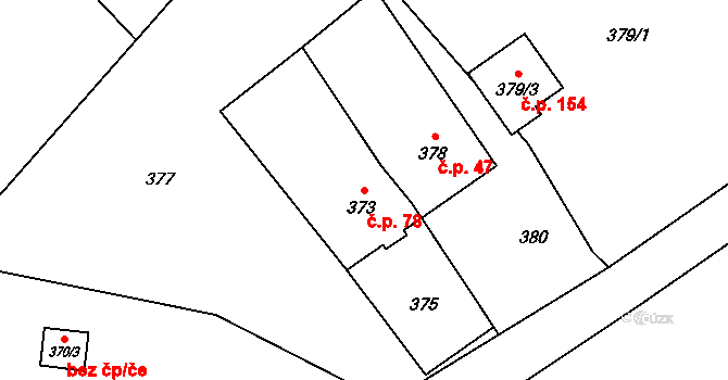 Stanislavice 78, Český Těšín na parcele st. 373 v KÚ Stanislavice, Katastrální mapa