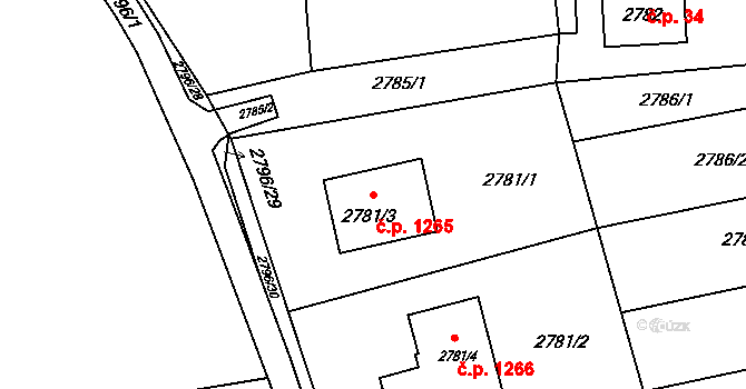 Horní Suchá 1265 na parcele st. 2781/3 v KÚ Horní Suchá, Katastrální mapa
