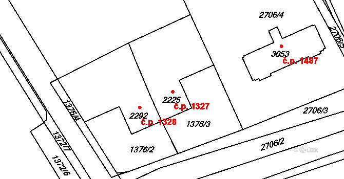 Beroun-Město 1327, Beroun na parcele st. 2225 v KÚ Beroun, Katastrální mapa