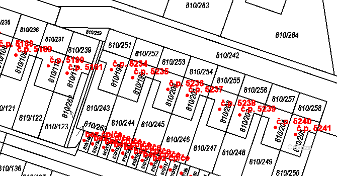 Proseč nad Nisou 5236, Jablonec nad Nisou na parcele st. 810/200 v KÚ Proseč nad Nisou, Katastrální mapa