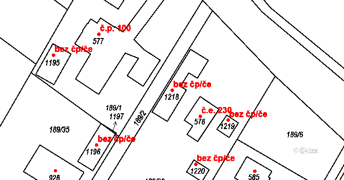 Svojetice 80898271 na parcele st. 1218 v KÚ Svojetice, Katastrální mapa