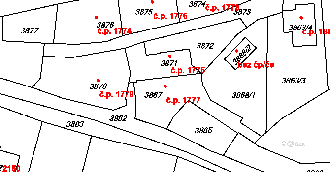 Zábřeh 1777 na parcele st. 3867 v KÚ Zábřeh na Moravě, Katastrální mapa