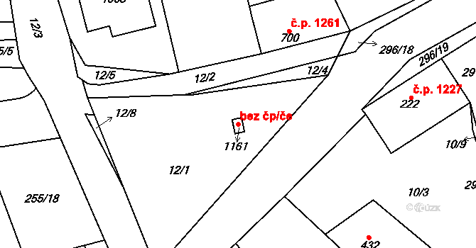 Kladno 81610271 na parcele st. 1161 v KÚ Hnidousy, Katastrální mapa