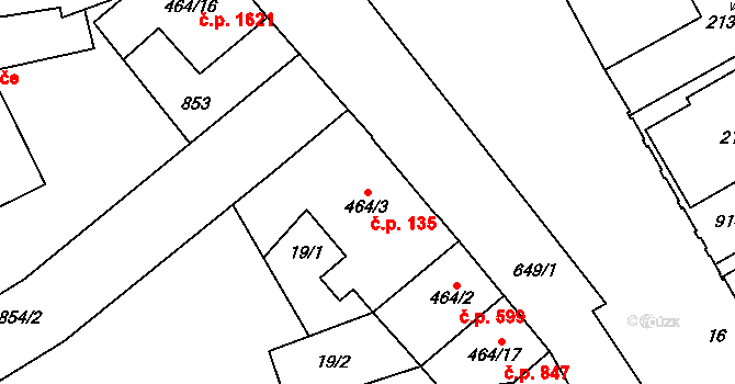 Nový Jičín 135 na parcele st. 464/3 v KÚ Nový Jičín-Horní Předměstí, Katastrální mapa