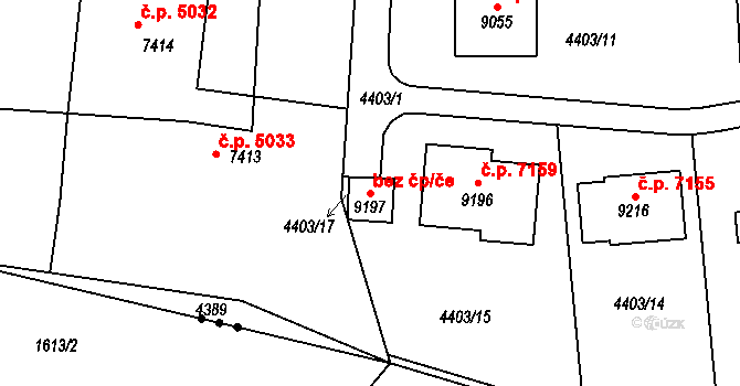 Zlín 94188271 na parcele st. 9197 v KÚ Zlín, Katastrální mapa