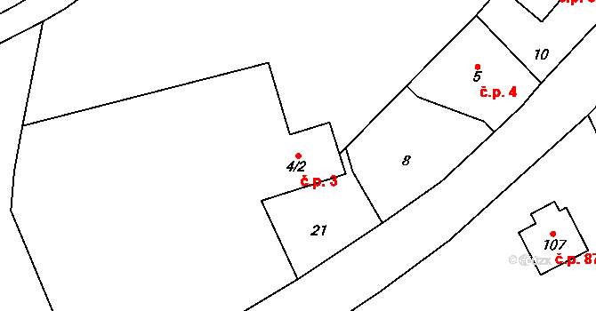 Synkov 3, Synkov-Slemeno na parcele st. 4/2 v KÚ Synkov, Katastrální mapa