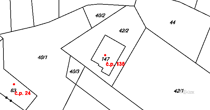 Panská Habrová 135, Rychnov nad Kněžnou na parcele st. 147 v KÚ Panská Habrová, Katastrální mapa
