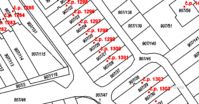 Rychnov nad Kněžnou 1300 na parcele st. 907/27 v KÚ Rychnov nad Kněžnou, Katastrální mapa