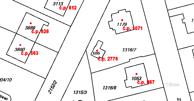 Šumperk 2776 na parcele st. 5395 v KÚ Šumperk, Katastrální mapa