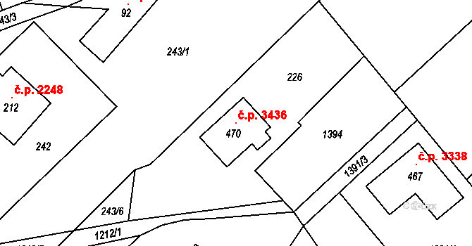 Šumperk 3436, Katastrální mapa