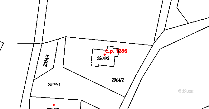 Žamberk 1255 na parcele st. 2904/3 v KÚ Žamberk, Katastrální mapa