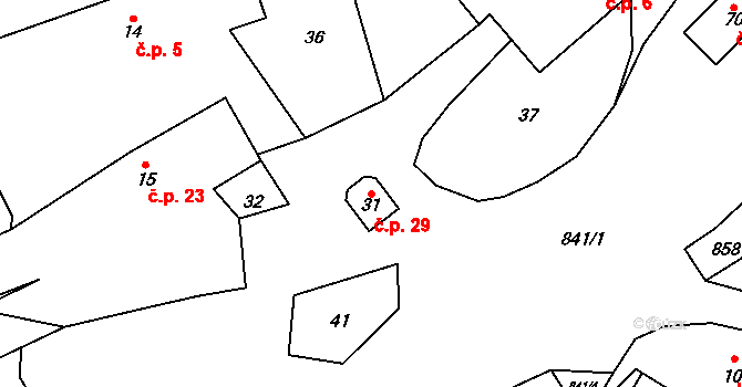 Skránčice 29, Zavlekov na parcele st. 31 v KÚ Skránčice, Katastrální mapa