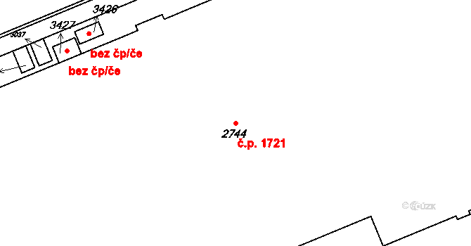 Choceň 1721 na parcele st. 2744 v KÚ Choceň, Katastrální mapa