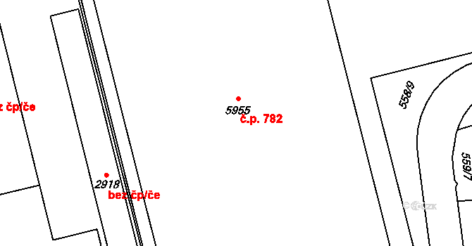 Klatovy IV 782, Klatovy na parcele st. 5955 v KÚ Klatovy, Katastrální mapa