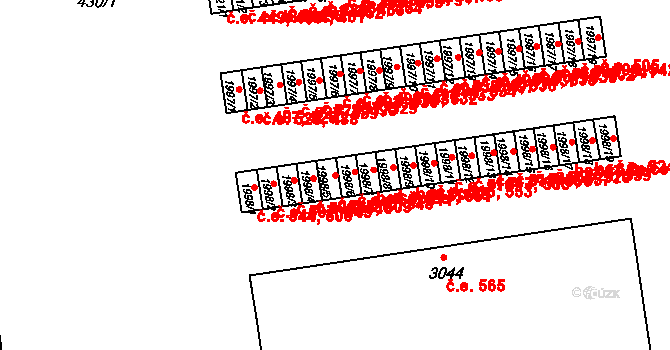 Otrokovice 510,548 na parcele st. 1998/5 v KÚ Otrokovice, Katastrální mapa
