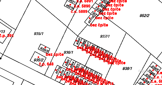 Ústí nad Labem 38853272 na parcele st. 936/8 v KÚ Bukov, Katastrální mapa