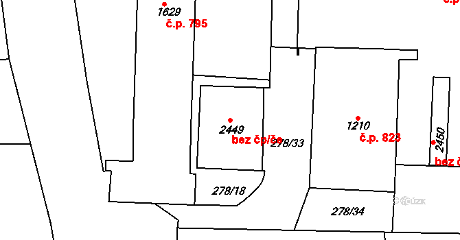 Valašské Meziříčí 41282272 na parcele st. 2449 v KÚ Krásno nad Bečvou, Katastrální mapa