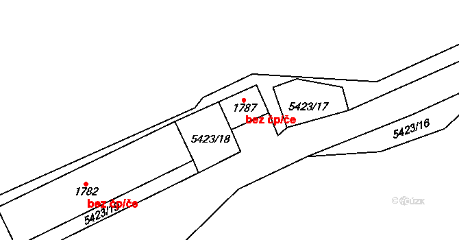 Chyňava 42607272 na parcele st. 1787 v KÚ Chyňava, Katastrální mapa