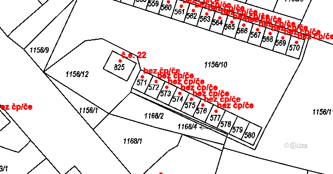 Hazlov 42862272 na parcele st. 573 v KÚ Hazlov, Katastrální mapa