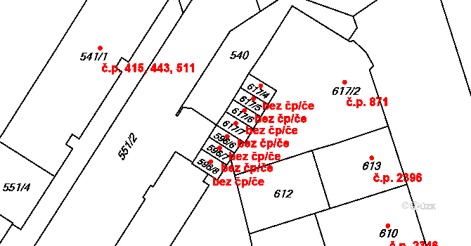 Přerov 49597272 na parcele st. 617/7 v KÚ Přerov, Katastrální mapa