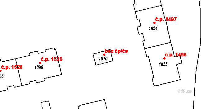 Ostrava 50186272 na parcele st. 1910 v KÚ Hrabůvka, Katastrální mapa