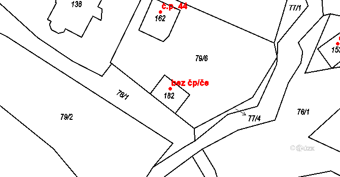 Stráž nad Ohří 51714272 na parcele st. 182 v KÚ Boč, Katastrální mapa