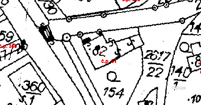 Libina 51 na parcele st. 6046 v KÚ Horní Libina, Katastrální mapa