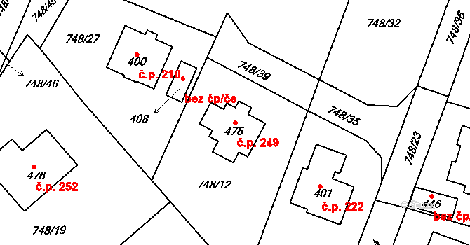 Šmolovy 249, Havlíčkův Brod na parcele st. 475 v KÚ Šmolovy u Havlíčkova Brodu, Katastrální mapa