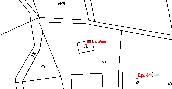 Chotěnov 102283273 na parcele st. 69 v KÚ Olšany u Chotěnova, Katastrální mapa