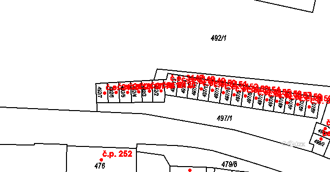 Jihlava 3147 na parcele st. 497/15 v KÚ Jihlava, Katastrální mapa