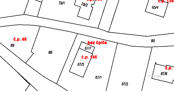 Lhotka 147992273 na parcele st. 87/7 v KÚ Lhotka u Hořovic, Katastrální mapa