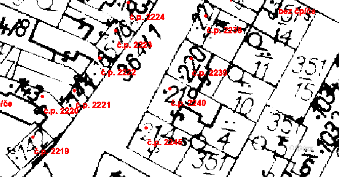 Podlusky 2240, Roudnice nad Labem na parcele st. 219 v KÚ Podlusky, Katastrální mapa