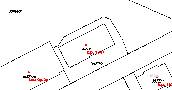 Frýdek 1347, Frýdek-Místek na parcele st. 3576 v KÚ Frýdek, Katastrální mapa