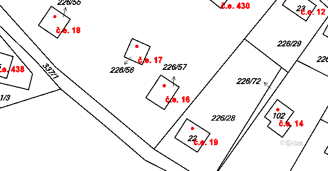 Butov 16, Stříbro na parcele st. 226/57 v KÚ Butov, Katastrální mapa