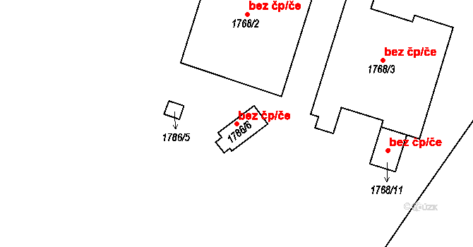 Ústí nad Labem 38867273 na parcele st. 1786/6 v KÚ Střekov, Katastrální mapa