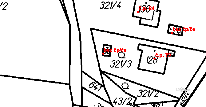 Vrhaveč 39208273 na parcele st. 60 v KÚ Malá Víska u Klatov, Katastrální mapa