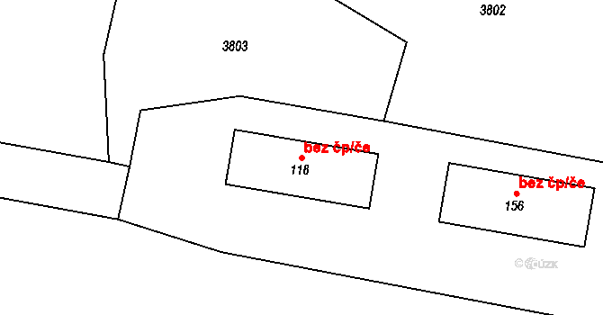 Bernartice 39949273 na parcele st. 118 v KÚ Bilinka, Katastrální mapa