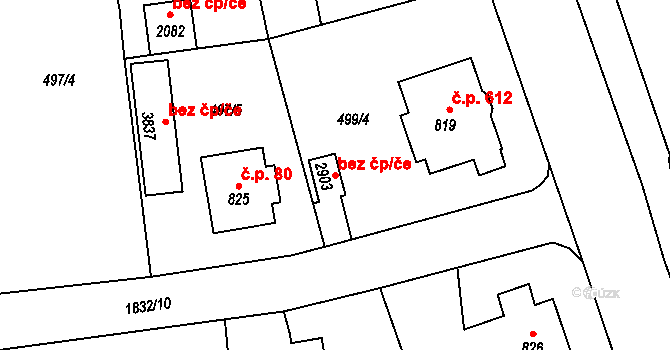 Vrchlabí 41597273 na parcele st. 2903 v KÚ Vrchlabí, Katastrální mapa