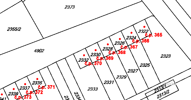 Pražské Předměstí 369, Vysoké Mýto na parcele st. 2330 v KÚ Vysoké Mýto, Katastrální mapa