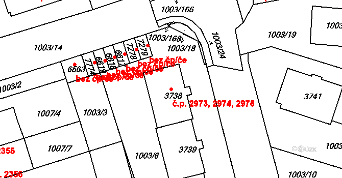 Havlíčkův Brod 2973,2974,2975 na parcele st. 3738 v KÚ Havlíčkův Brod, Katastrální mapa