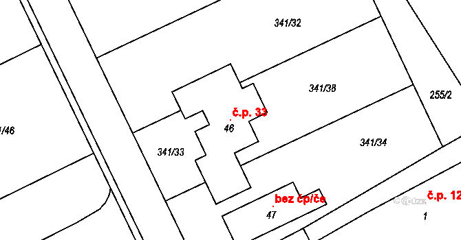 Chramostek 33, Lužec nad Vltavou na parcele st. 46 v KÚ Chramostek, Katastrální mapa