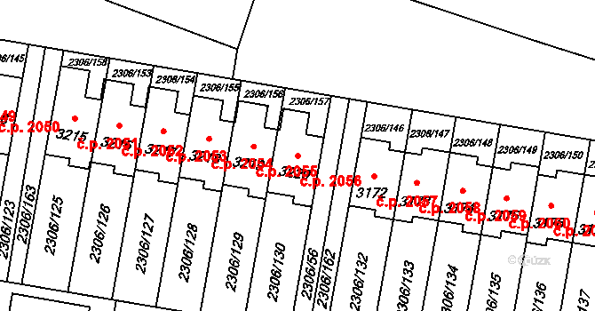 Hořice 2056 na parcele st. 3220 v KÚ Hořice v Podkrkonoší, Katastrální mapa